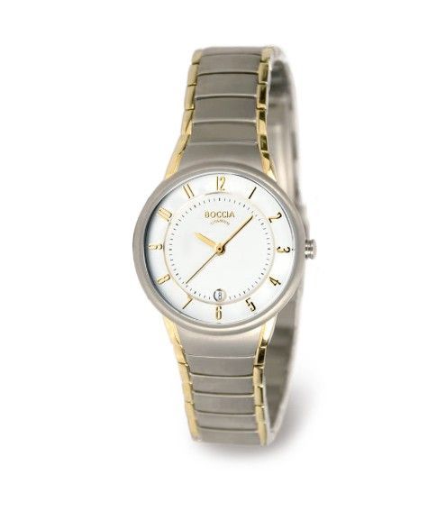 Boccia 3158-02 Titanium 29mm 5ATM Damenuhr Quarz Bicolor Silber Gold