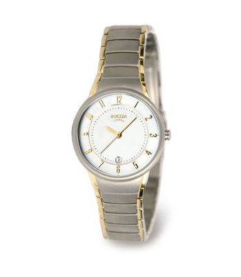 Boccia 3158-02 Titanium 29mm 5ATM Damenuhr Quarz Bicolor Silber Gold