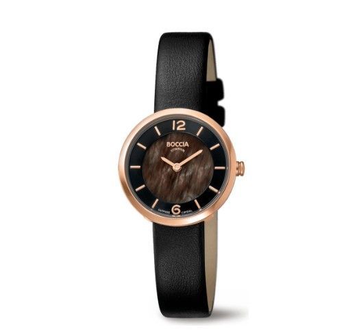 Boccia 3266-03 Lederband  Titanium Titan klein Perlmutt Rosegold