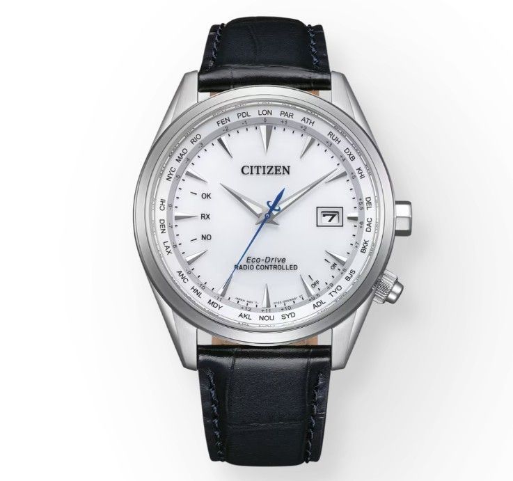 Citizen Funk Solar CB0270-10A Herrenuhr Lederband Blau