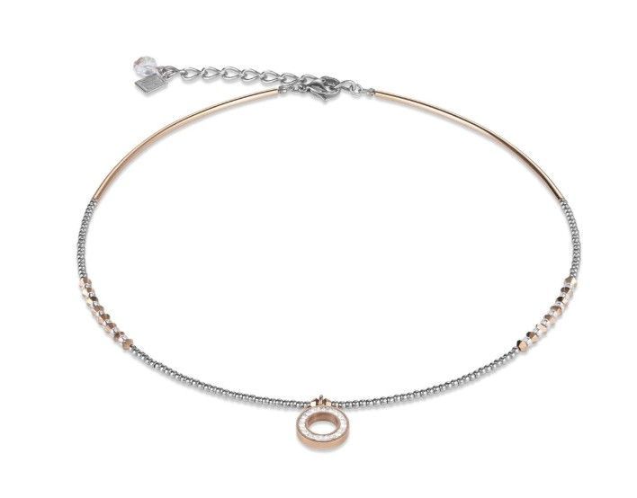 Coeur De Lion Halkette Roségold  Silber  Grau 4973/10-1800