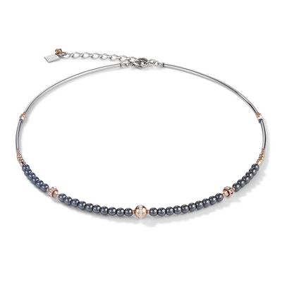 Coeur De Lion Halkette 5030/10-1223 Edelstahl, Edelstahl roségold, Pavé-Kristalle. Karabiner-Verschluss Edelstahl. Farbe: 1223: Hämatit Coeur De Lion Halkette 5030/10-1223 Edelstahl, Edelstahl roségold, Pavé-Kristalle. Karabiner-Verschluss Edelstahl. Farbe: 1223: Hämatit