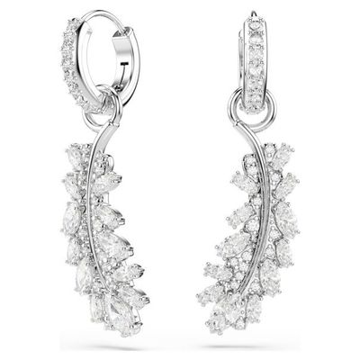 Swarovski Vienna Ohrringe Verschiedene Schliffe, Feder, Weiß, Rhodiniert Swarovski Vienna Ohrringe Verschiedene Schliffe, Feder, Weiß, Rhodiniert