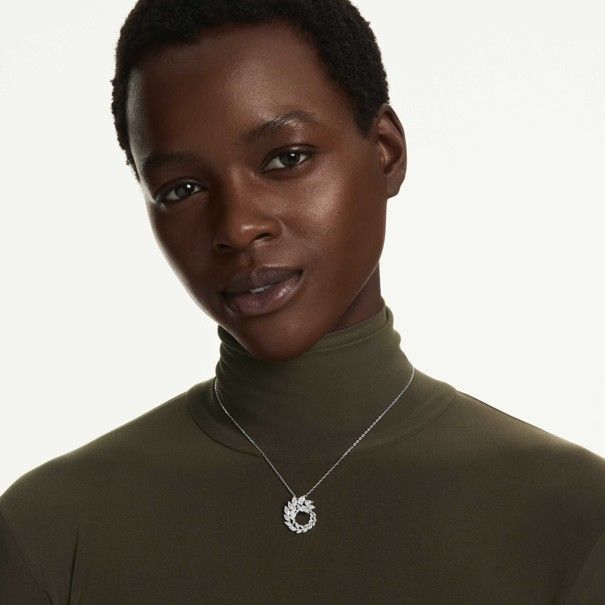 Swarovski Mesmera Anhänger Marquise Schliff, Weiß, Rhodiniert