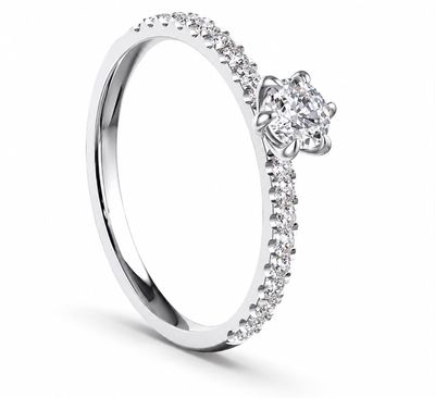 Verlobungsring Antragsring Weissgold 14 karat 585 Gold Labor Diamanten Verlobungsring Antragsring Weissgold 14 karat 585 Gold Labor Diamanten
