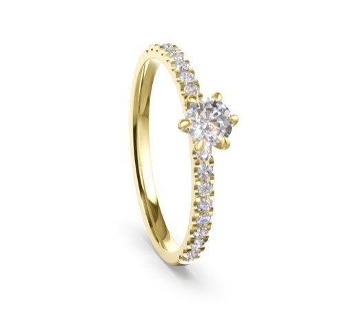 Verlobungsring Antragsring Gelbgold 585 Gold Labor Diamanten