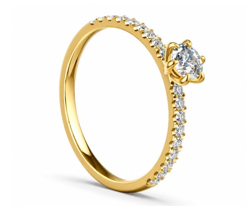 Verlobungsring Antragsring Gelbgold 585 Gold Labor Diamanten