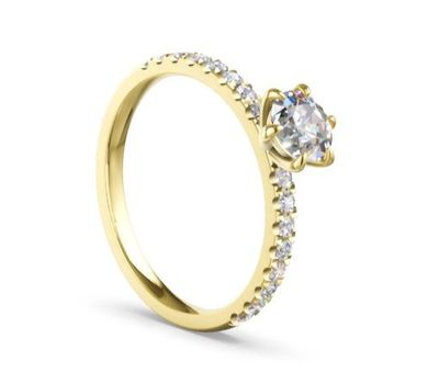 Verlobungsring 0.50 ct Labor Diamanten Labgrown  Antragsring Gelbgold 14 karat 585 Gold Labor Diamanten