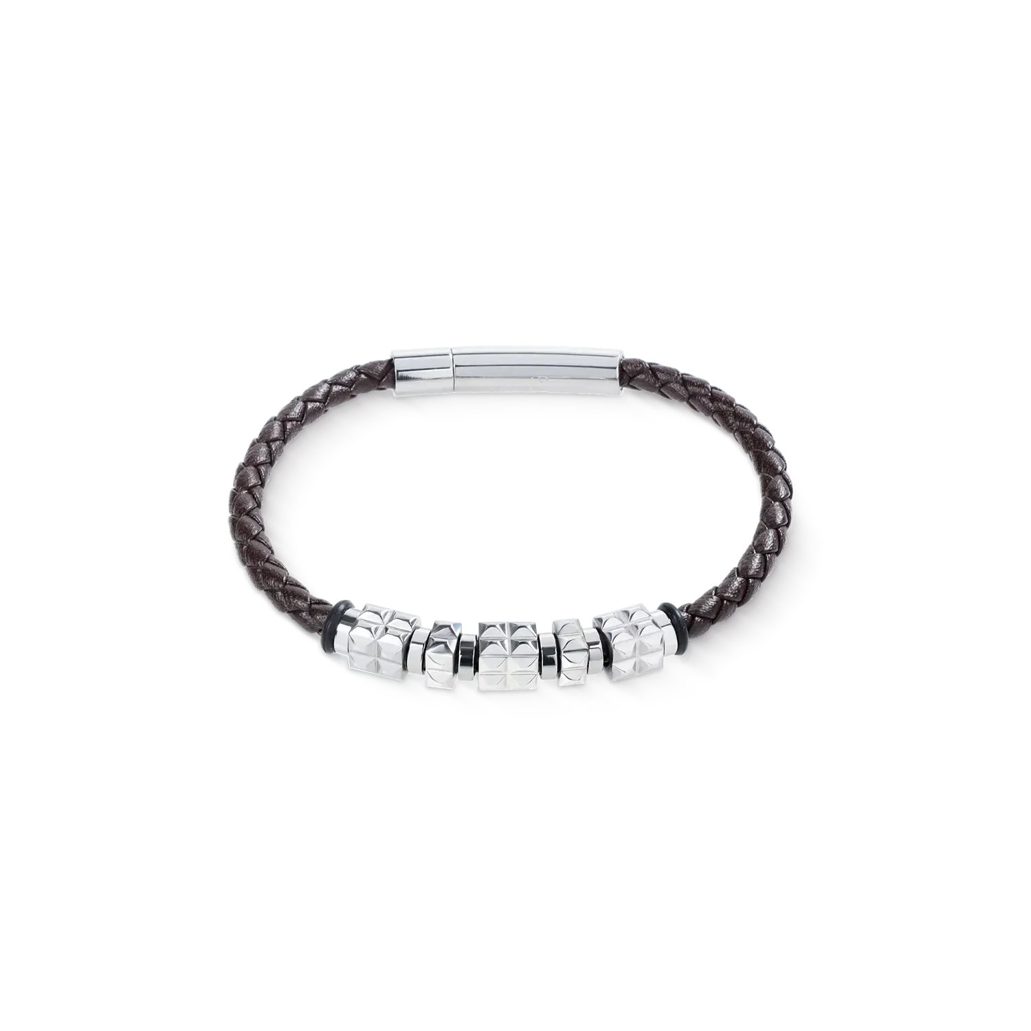 Herrenarmband 0920301117 Armband Leder Braun mit Edelstahl Spikes Cubes Herrenarmband 0920301117 Armband Leder Braun mit Edelstahl Spikes Cubes