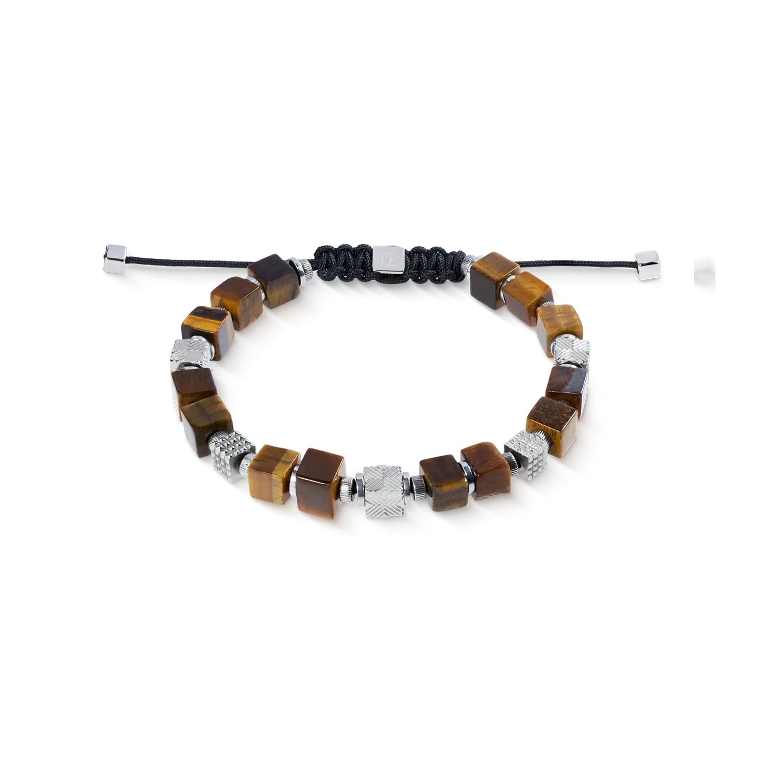 Herrenarmband Armband 0923301117 Cubes Tigerauge und Graphic Relief Edelstahl mit textilem Schiebeverschluss Herrenarmband Armband 0923301117 Cubes Tigerauge und Graphic Relief Edelstahl mit textilem Schiebeverschluss