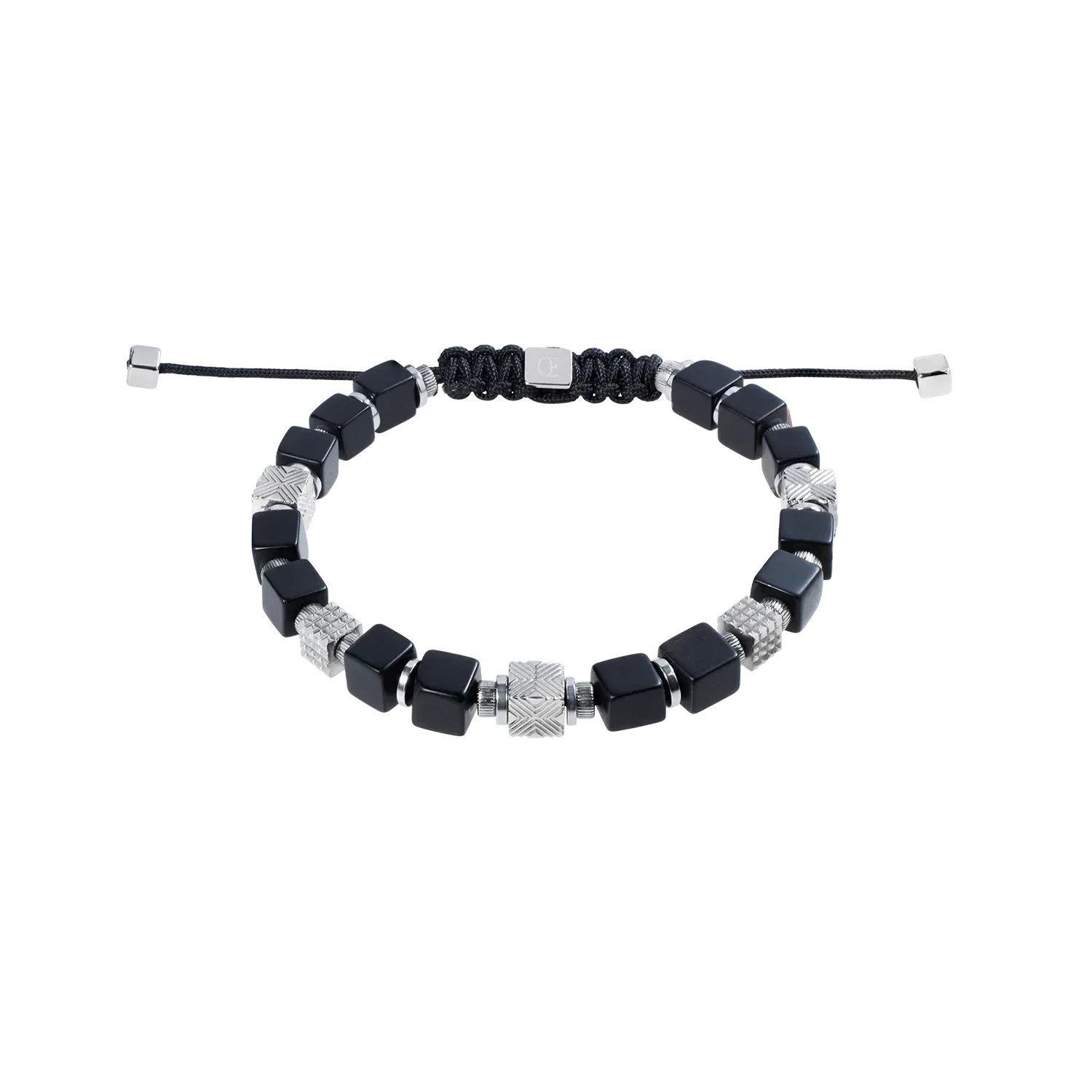 Herrenarmband Armband Armband Cubes Onyx und Graphic Relief Edelstahl mit textilem Schiebeverschluss 0923301317 Herrenarmband Armband Armband Cubes Onyx und Graphic Relief Edelstahl mit textilem Schiebeverschluss 0923301317