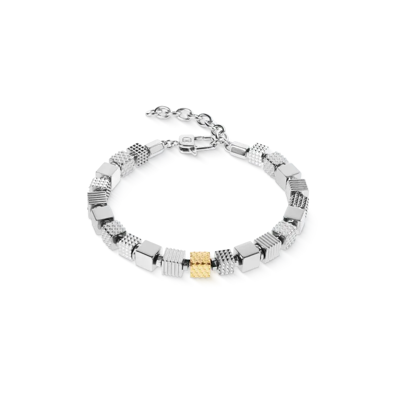 Herrenarmband Armband 0924301716 Edelstahl Cubes Graphic Relief und Edelstahl Gold