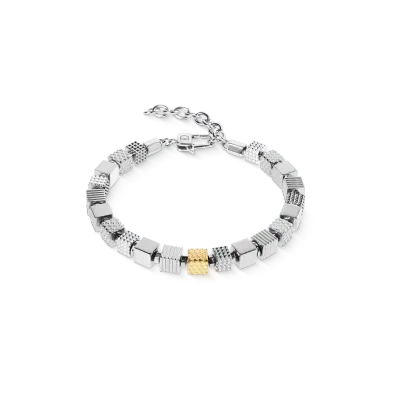 Herrenarmband Armband 0924301716 Edelstahl Cubes Graphic Relief und Edelstahl Gold