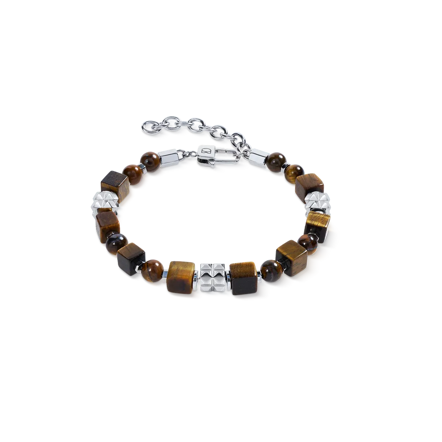 Herrenarmband Armband 0927301100 Tigerauge Cubes und Kugeln mit Spikes Cubes aus Edelstahl Herrenarmband Armband 0927301100 Tigerauge Cubes und Kugeln mit Spikes Cubes aus Edelstahl