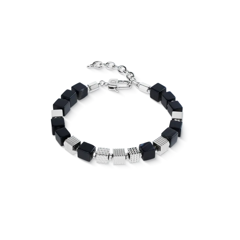Herrenarmband Armband 0925301317 Onyx Graphic Cubes aus Edelstahl