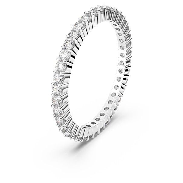 Swarovski Matrix Vittore Ring (52) Rundschliff, Weiß, Silberfarbenes Finish