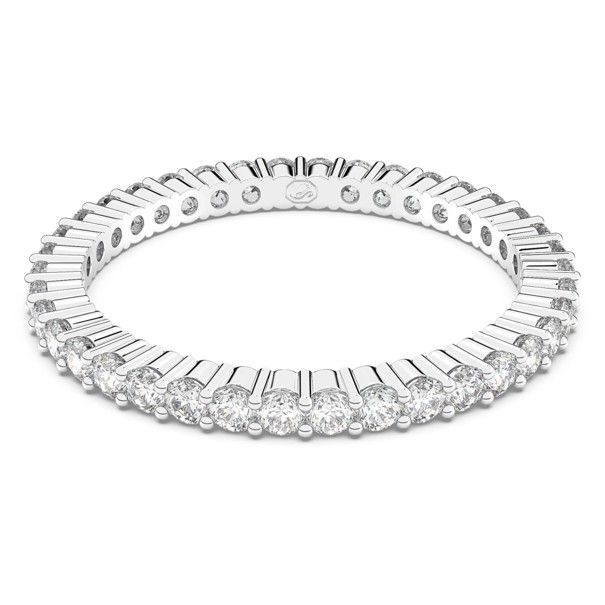Swarovski Matrix Vittore Ring (52) Rundschliff, Weiß, Silberfarbenes Finish
