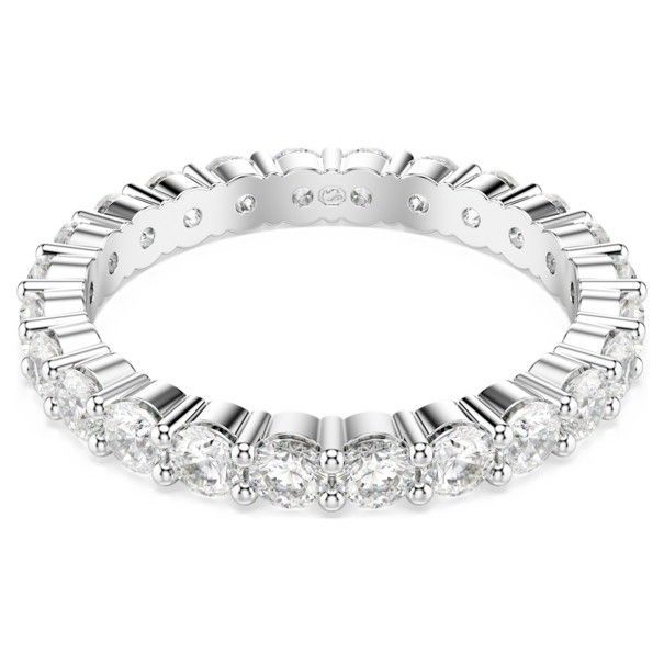 Swarovski Matrix Vittore Ring (55) Rundschliff, Weiß, Silberfarbenes Finish