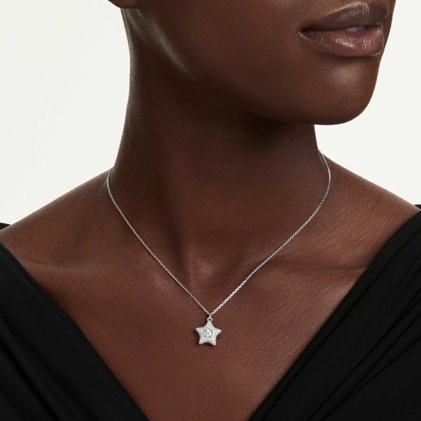 Swarovski Sublima Anhänger Rundschliff, Stern, Weiß, Rhodiniert