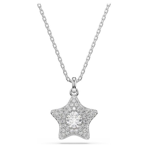 Swarovski Sublima Anhänger Rundschliff, Stern, Weiß, Rhodiniert