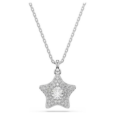 Swarovski Sublima Anhänger Rundschliff, Stern, Weiß, Rhodiniert