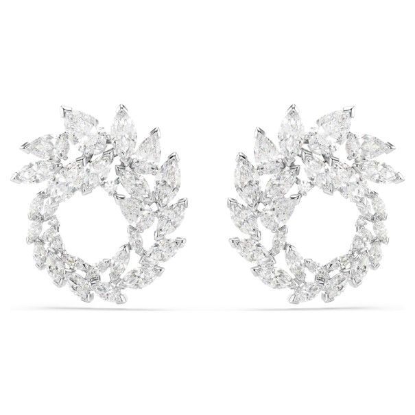 Swarovski Mesmera Kreolen Marquise Schliff, Weiß, Rhodiniert