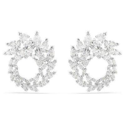 Swarovski Mesmera Kreolen Marquise Schliff, Weiß, Rhodiniert