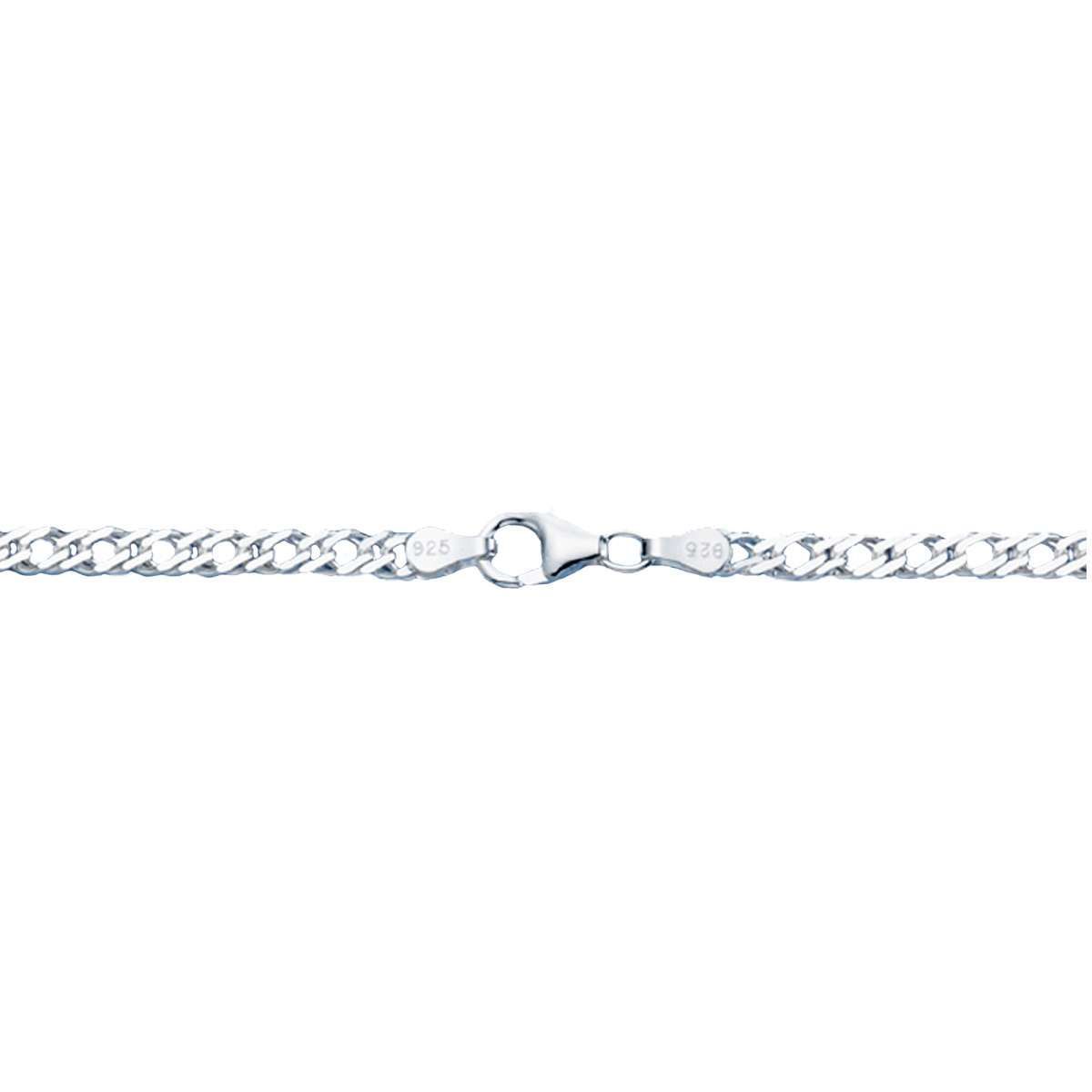 Zwillingspanzer 3,90 mm 925/- Silber weiß Echtsilber 925 Sterlingsilber  27062.15-45
