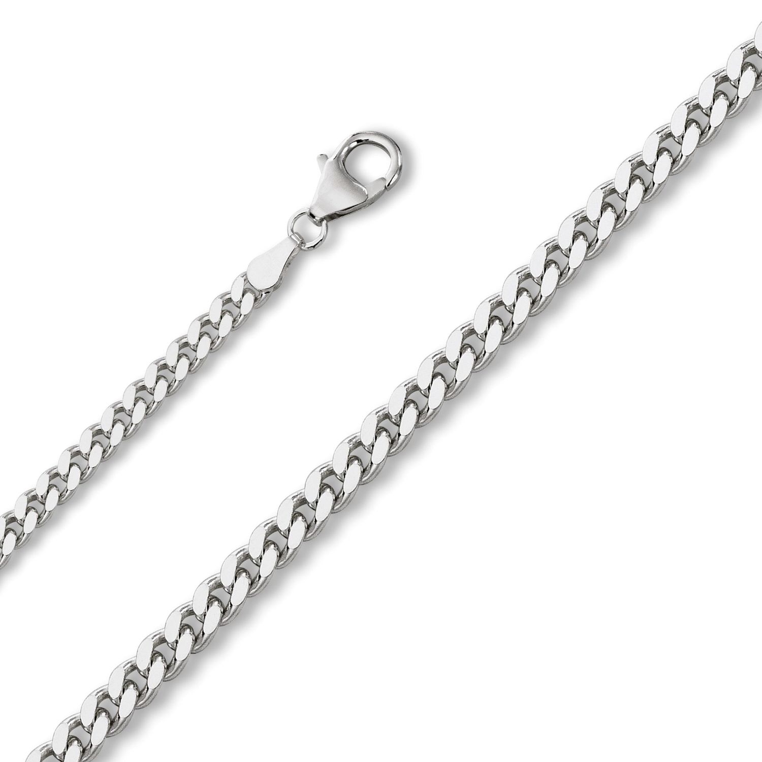 Panzer flach 3,30 mm 925/- Silber rhodiniert Massiv Echtsilber 925 Sterlingsilber  Stark 50cm 55cm 60cm