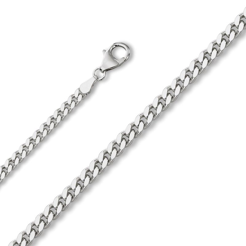 Panzer flach 3,30 mm 925/- Silber rhodiniert Massiv Echtsilber 925 Sterlingsilber  Stark 50cm 55cm 60cm