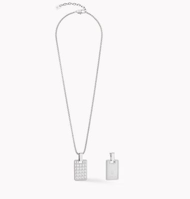 Herrenkette Edelstahl Halskette Spikes Edelstahl Silber mit Wendependant 0918101700 Herrenkette Edelstahl Halskette Spikes Edelstahl Silber mit Wendependant 0918101700