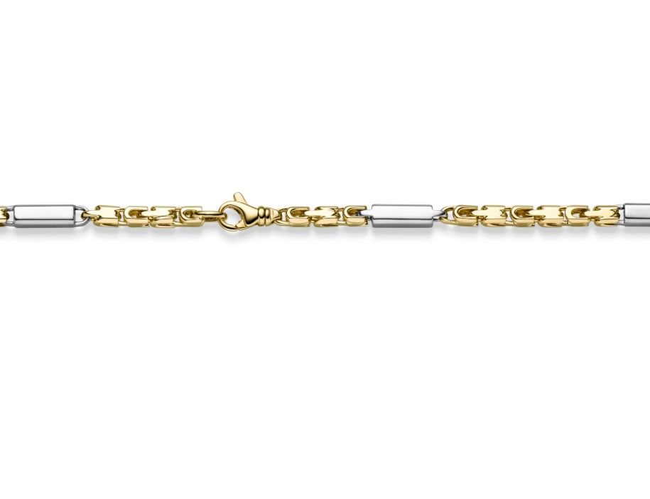 Monte Carlo Herrenkette Gelbgold Weissgold 4,5 mm GG/WG 65 cm lang Massiv 98 g Monte Carlo Herrenkette Gelbgold Weissgold 4,5 mm GG/WG 65 cm lang Massiv 98 g