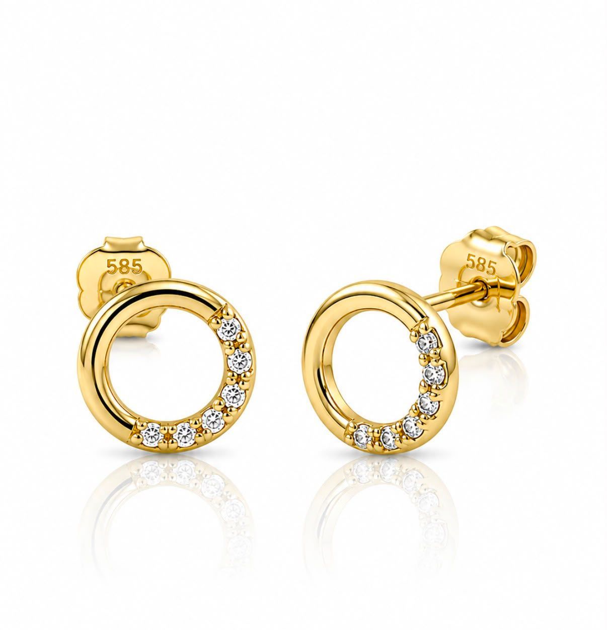 Ohrstecker Ohrschmuck Runde Kreis Stecker 10mm Zirkonia Steine Gold 585 / 14k TONSCH.33143A730 Ohrstecker Ohrschmuck Runde Kreis Stecker 10mm Zirkonia Steine Gold 585 / 14k TONSCH.33143A730