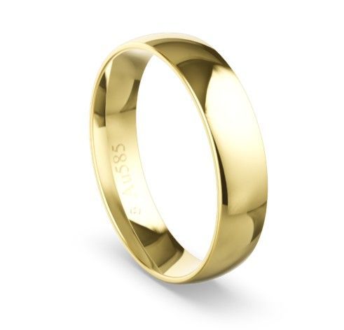 Klassische Trauring Einzelring in Gelbgold in 585 Gold Herrenring Damenring 5mm Breit poliert Klassische Trauring Einzelring in Gelbgold in 585 Gold Herrenring Damenring 5mm Breit poliert