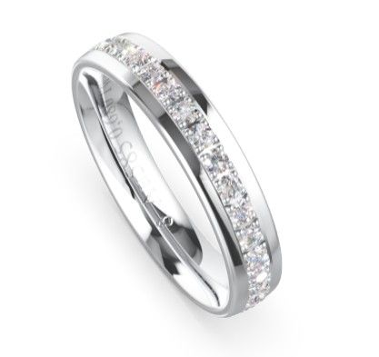Memoirering Damenring Weissgold mit Diamanten 4mm Breit SS-MR-001