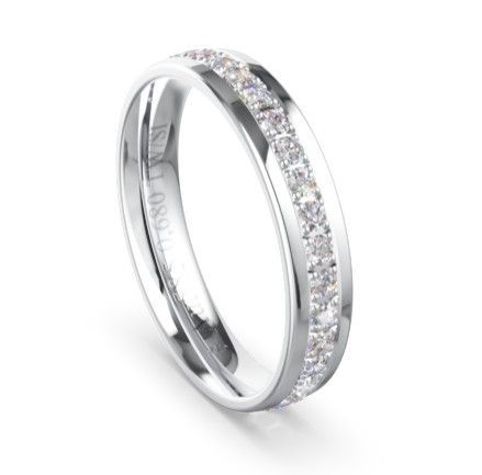 Memoirering Damenring Weissgold mit Diamanten 4mm Breit SS-MR-001