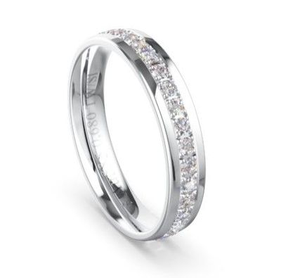 Memoirering Damenring Weissgold mit Diamanten 4mm Breit SS-MR-001 Memoirering Damenring Weissgold mit Diamanten 4mm Breit SS-MR-001