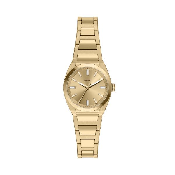 Fossil Damen Uhr Everett 27 mm 3-Zeiger-Werk Edelstahl goldfarben Fossil Damen Uhr Everett 27 mm 3-Zeiger-Werk Edelstahl goldfarben