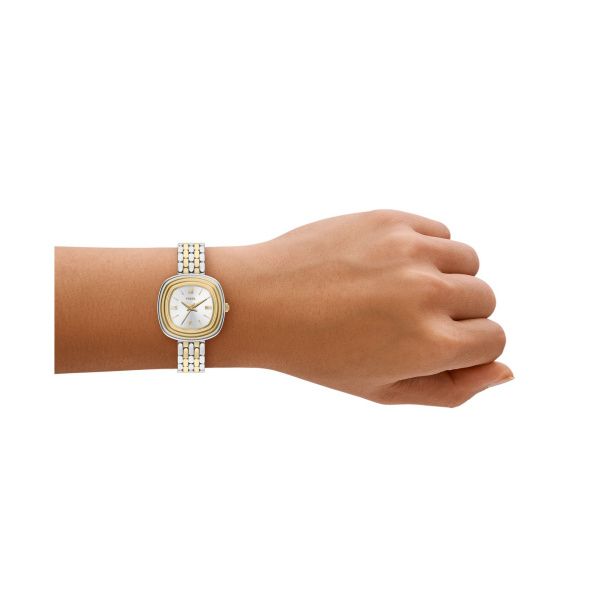 Fossil Damen Uhr Emerson 30 mm 3-Zeiger-Werk Edelstahl Bicolor