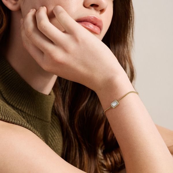 Fossil Damen Armband Raquel Glitz mit weißem Perlmutt aus Edelstahl