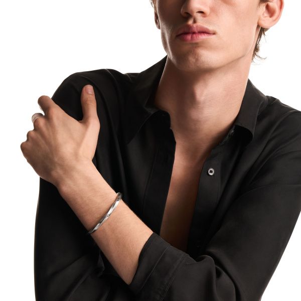 Emporio Armani Armreif gedrehtes Design Edelstahl