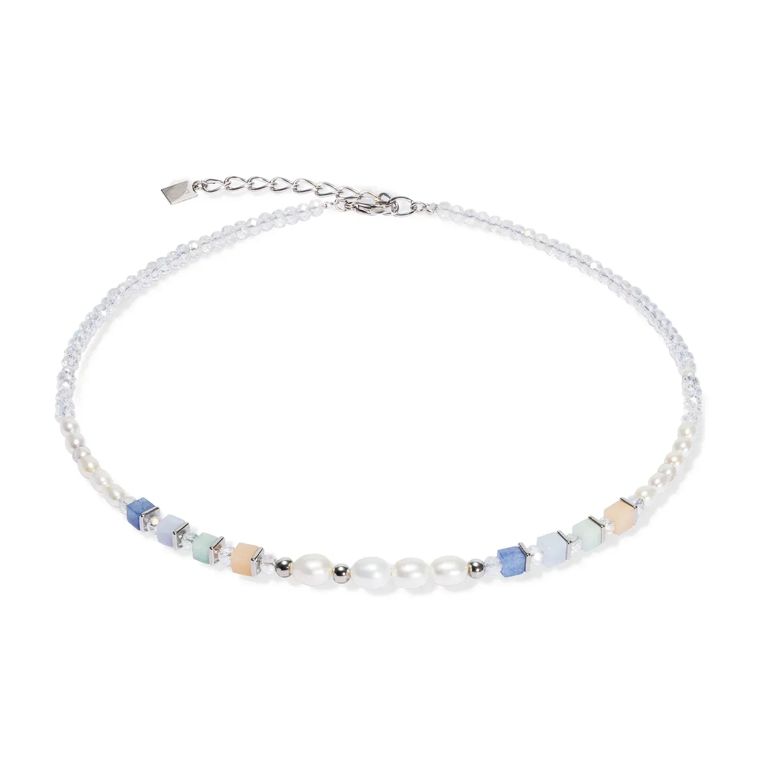 Coeur de Lion Collier 1135/10-1522 Süsswasserperle Chalzedon Amazonit Blauer Aventurin rosa Aventurin Glas geschliffen Edelstahl Coeur de Lion Collier 1135/10-1522 Süsswasserperle Chalzedon Amazonit Blauer Aventurin rosa Aventurin Glas geschliffen Edelstahl