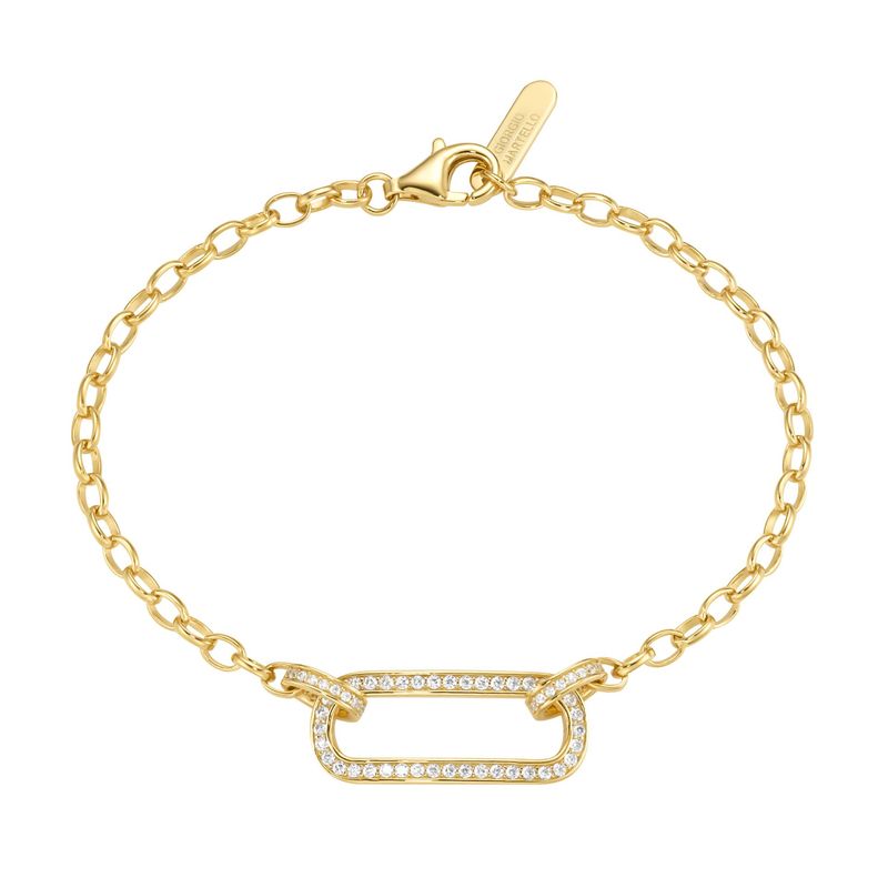 Armband 19 cm Zirkonia weiß 925/- Sterling Silber gelb vergoldet Giorgio Martello 206429190 Armband 19 cm Zirkonia weiß 925/- Sterling Silber gelb vergoldet Giorgio Martello 206429190
