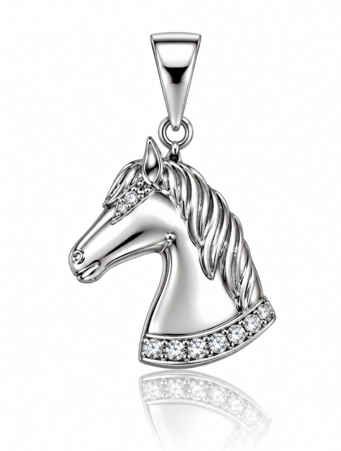 Goldanhänger Pferd Weissgold 585 Gold mit Steine TONSC105A730 Goldanhänger Pferd Weissgold 585 Gold mit Steine TONSC105A730