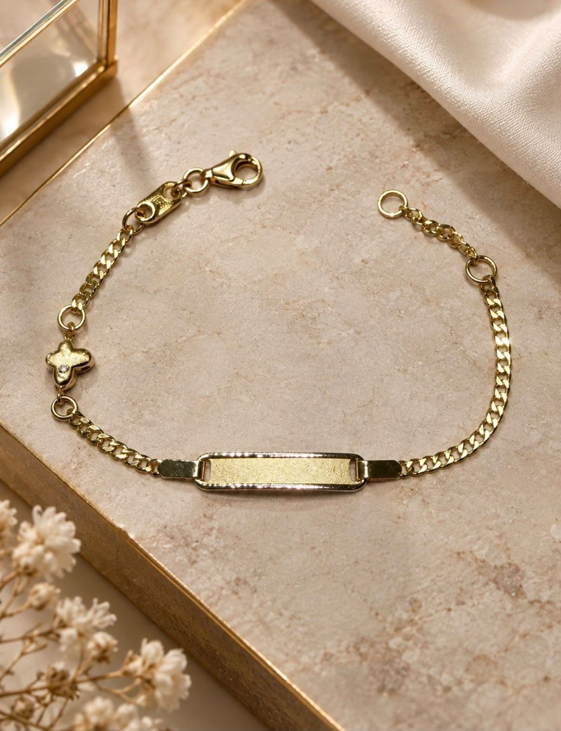 Identband Echtgold Namenskette Armkette gravierbar verstellbar Neugeborene Taufgeschenk Babykette Damenkette TONSC219A730 Identband Echtgold Namenskette Armkette gravierbar verstellbar Neugeborene Taufgeschenk Babykette Damenkette TONSC219A730