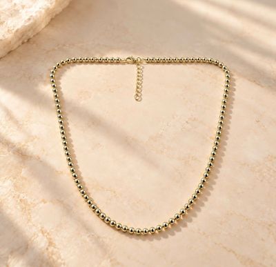 Goldkette Colier Kugelkette 42cm - 45cm verstellbar Damenkette Gold 585 ohne Anhänger TONSC418A730 Goldkette Colier Kugelkette 42cm - 45cm verstellbar Damenkette Gold 585 ohne Anhänger TONSC418A730