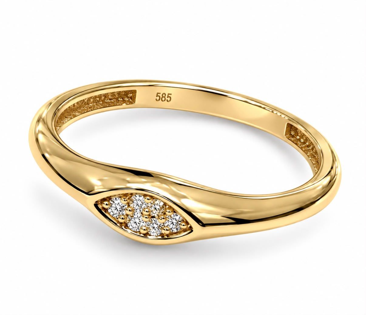 Goldring Siegelring mit Steinen eleganter Goldring Ringweite 53
