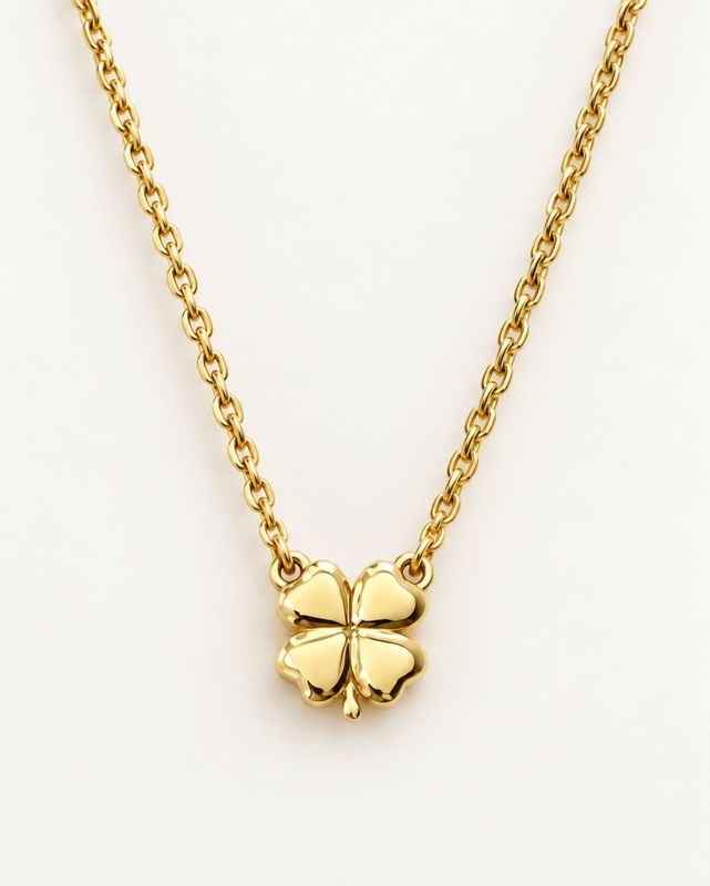 Goldkette mini Kleeblatt Glücksbringer Echt-Gold 585 14 karat TONSC186A730