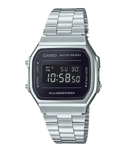 Casio Unisexuhr Digital Vintage A168WEM-1EF Silber Schwarz Edelstahl Verchromt Casio Unisexuhr Digital Vintage A168WEM-1EF Silber Schwarz Edelstahl Verchromt