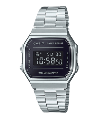 Casio Unisexuhr Digital Vintage A168WEM-1EF Silber Schwarz Edelstahl Verchromt Casio Unisexuhr Digital Vintage A168WEM-1EF Silber Schwarz Edelstahl Verchromt